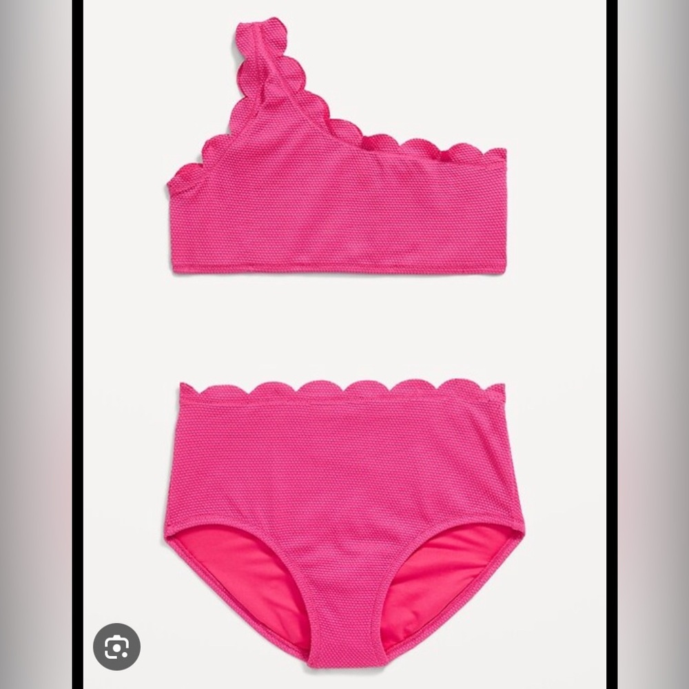 🆕 NWT Old Navy One-Shoulder Swim Set for Girls Size 8